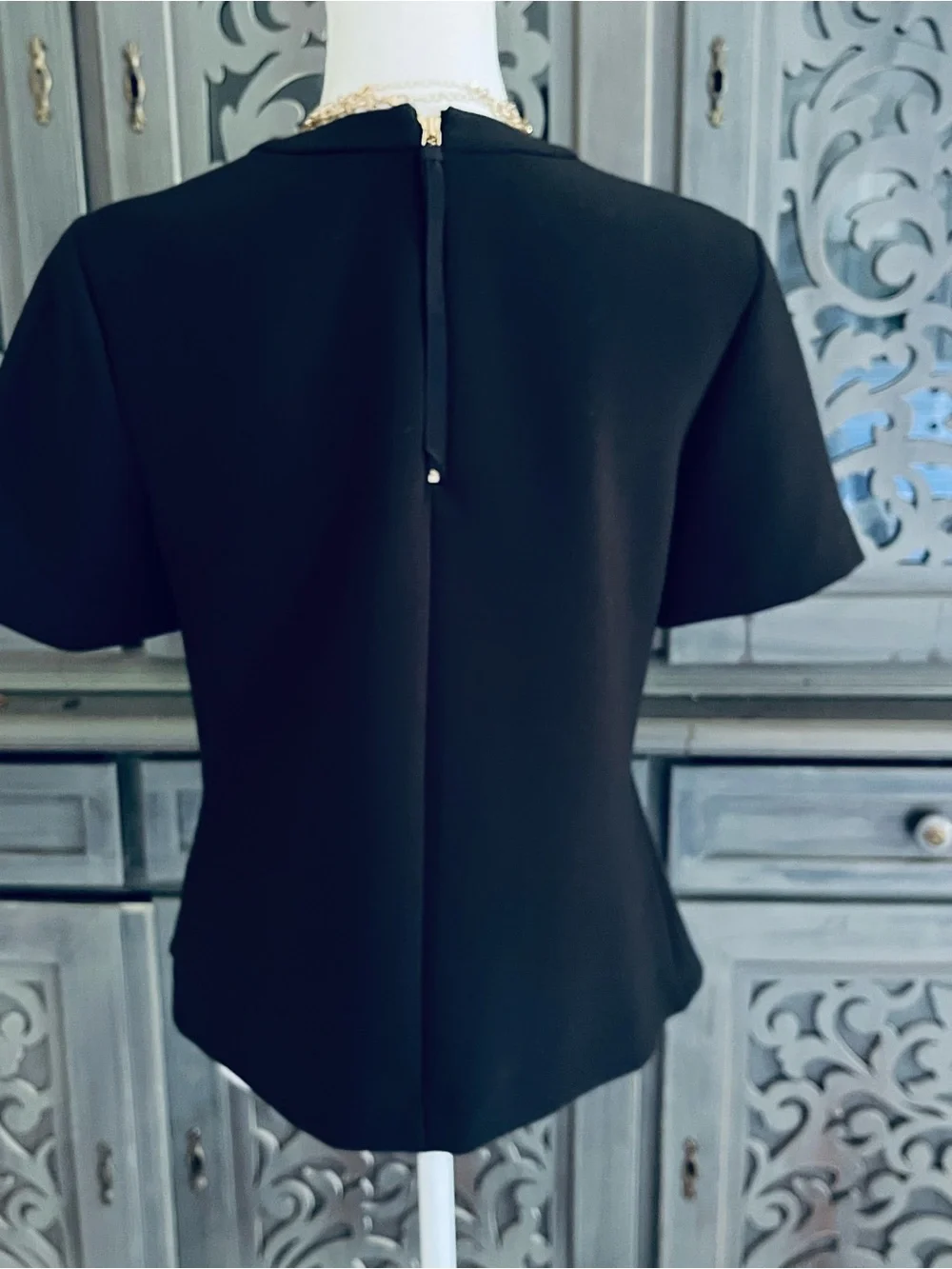 Kate Spade black peplum top with jewels 6